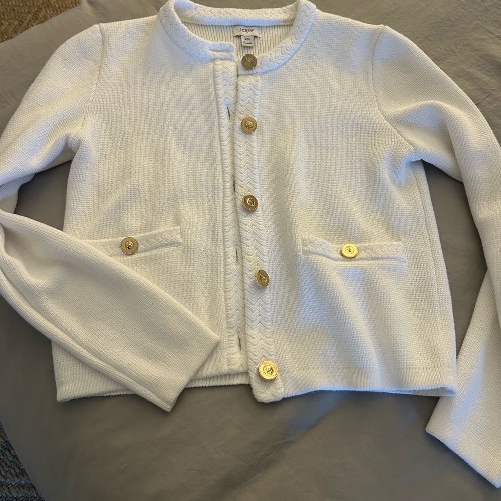 White Button-Up Cardigan